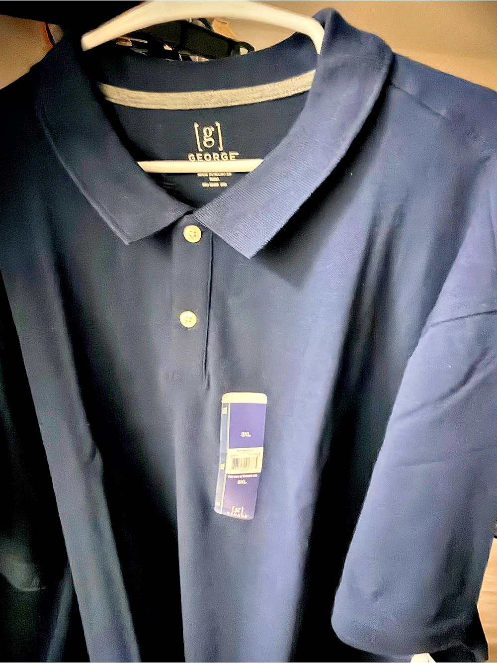 George Short Sleeve Polo Shirt Men's Blue Size 3XL NWT